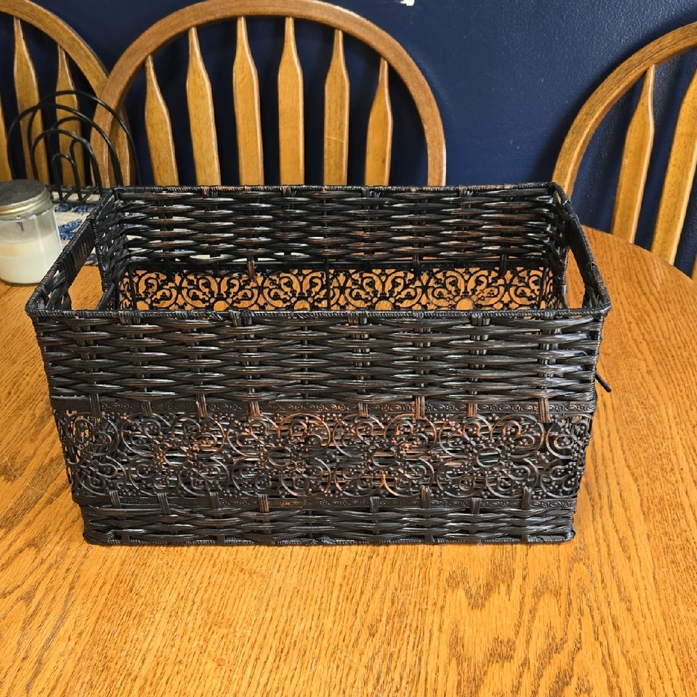 Elegant Black Wicker Basket